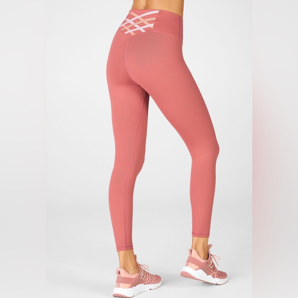 Fabletics Boost PowerHold High-Waisted 7/8 Leggings, Pink